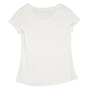 Justice white short sleeve V-neck T-shirt girls 12